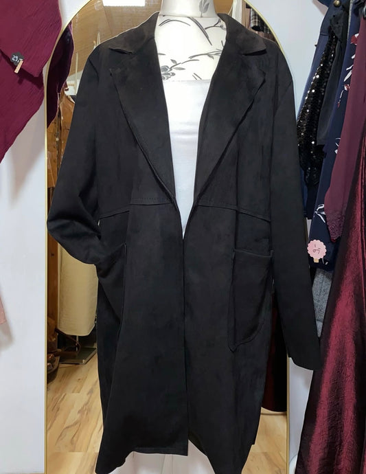 Schwarze Jacke Wildleder Optik